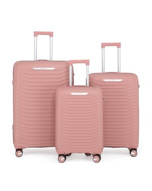 Hartschalen-Klassiker-Kofferset in Rosa mit 8 Rollen, TSA-Gepäckkoffer für Urlaub und Reisen