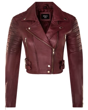 Damen Brando Kurze Lederjacke-Longtown