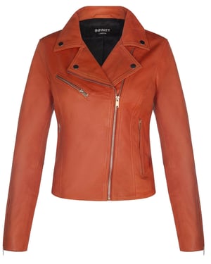 Klassische Damen-Brando-Bikerjacke aus Leder in Loughton