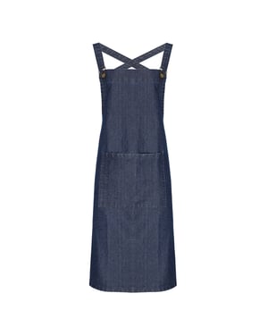 Premier Cross Back Barista Bib Apron (Indigo Denim)