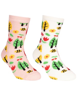 Trespass - "Garden" Socken für Kinder (2er-Pack) (Cremefarbe/Hellrosa)