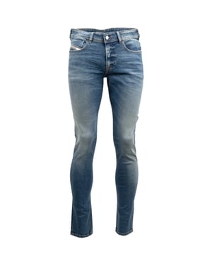 Diesel Sleenker Stone Washed Blue Skinny Jeans