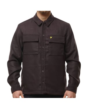 Lyle & Scott Plain Sediment Brown Overshirt-Jacke