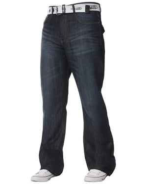 Kruze Herren Bootcut Denim Jeans