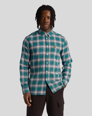 Lyle & Scott kariertes Flanellhemd für Herren in Grün