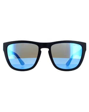 Tommy Hilfiger Square Mens Matte Blue Blue Mirror Sonnenbrillen
