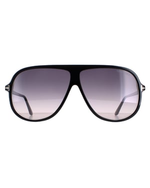 Tom Ford Shield Unisex Glänzend Schwarz Rauch Farbverlauf Spencer 02 FT0998