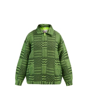 Mymo Oversize-Blouson Damen Neon Grün Schwarz