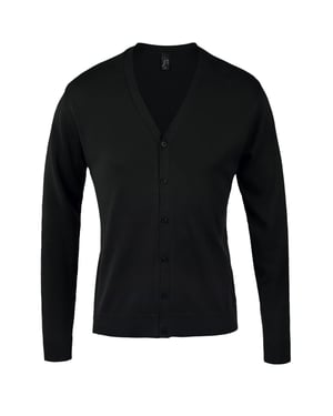 SOLS Goldene Herren Strickjacke mit V-Ausschnitt (Schwarz)