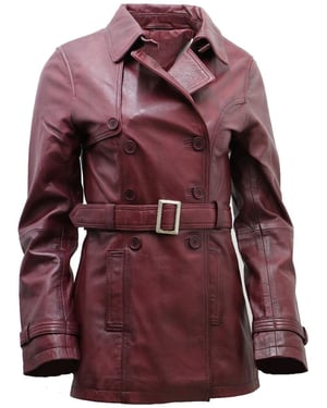 Mittellanger Damen-Trenchcoat aus Leder – Oakham