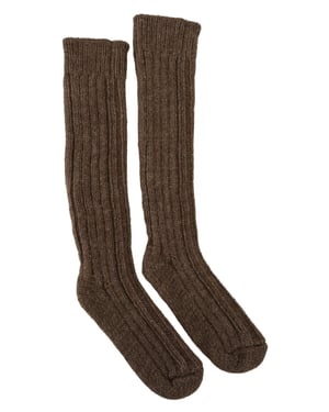 Dolce & Gabbana Chic Braune Wollmischung Über-Knie Damensocken