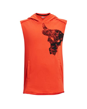 Under Armor Project Rock Terry Kids Orange Hoodie Top