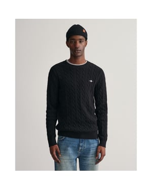 GANT Herren Baumwolle Kabel stricken Rundhalsausschnitt Pullover