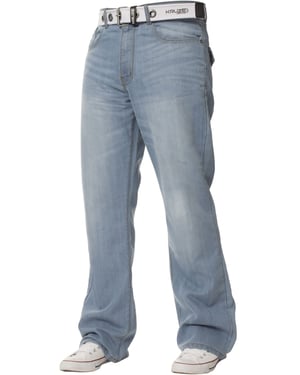 Kruze Herren Bootcut Denim Jeans