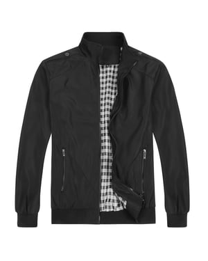 Herren Bomberjacke mit Stehkragen, ¨¹bergangsjacke f¨¹r den Herbst, l?ssige Sportjacke Schwarz