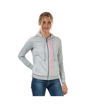 Armani Exchange Damen Kapuzenpullover mit Reißverschluss in Grau