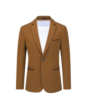 Herren Anzugjacke Slim Fit Mantel Business Alltag Blazer Kaffee