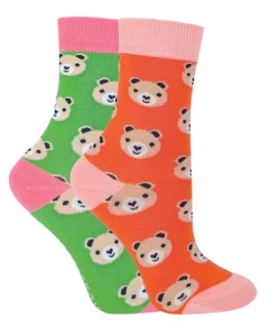 Miss Sparrow - 2er-Pack Mädchen Bambus-Tiermuster-Socken - Bären