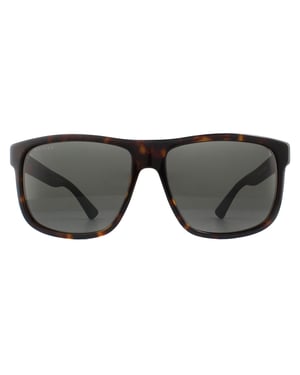Gucci Rectangle Mens Havanna und Grau Grau polarisierte Sonnenbrille