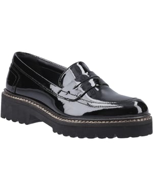 Pod Kenny Leder Damen Schwarz Lack Loafers