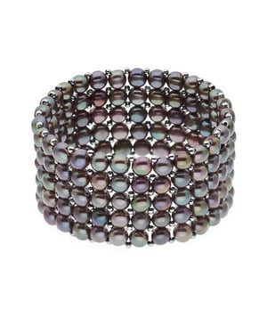 Armband 5 Reihen aus echten Süßwasserperlen 4 mm