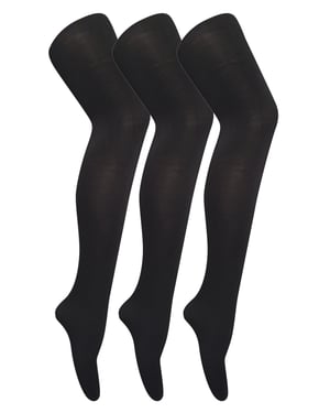 3 Paar Multipack Damen farbige undurchsichtige 80 Denier Strumpfhosen | Socken Snob | einfarbige Blockfarbe Strumpfhosen - Schwarz