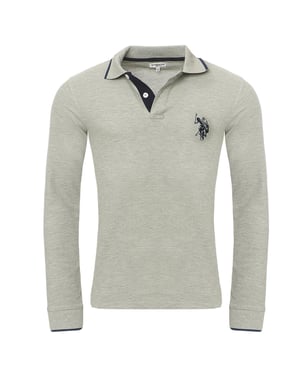 U.S. Polo Assn. Langarm Poloshirt in Weiß