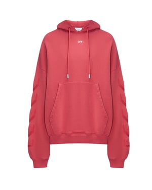 Off-White St. Matthew Design Skate Fit Kapuzenpullover in verwaschenem Rot