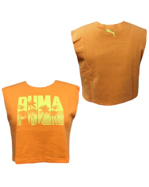 Puma x Fenty Orangefarbenes Crop-Top – Damen