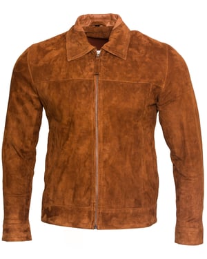 Retro-Bikerjacke aus Ziegenveloursleder