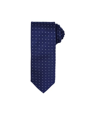 Premier Herren Krawatte mit kleinen Punkt-Muster (Marineblau / Weiß)