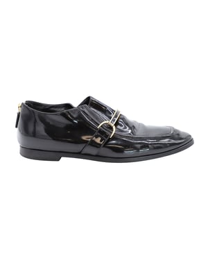 Stella McCartney Morgana Slipper aus schwarzem Lackleder