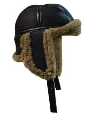 Herren RAF Aviator Schaffell B-55 Trappermütze