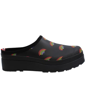 Hunter Play Mini Rainbow Print Damen-Clogs in Marineblau