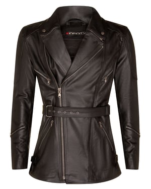 Mittellange CE Armor Bikerjacke mit Kreuzreißverschluss