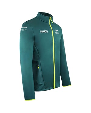 Grüne Softshelljacke für Damen des offiziellen Aston Martin F1-Teams