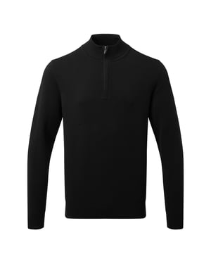 Asquith & Fox Herren Baumwollmischung Zip Sweatshirt (Schwarz)