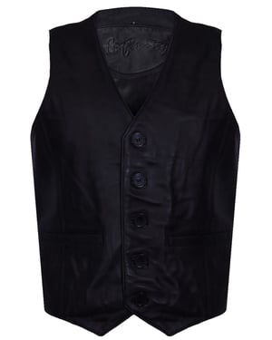 Hellbraune Lederweste, formelle traditionelle Gilet-Weste