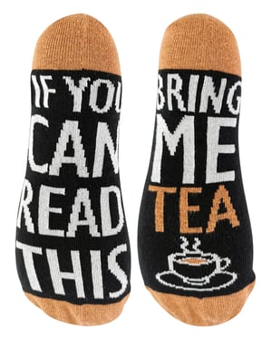 Wenn du diese Socken lesen kannst, bring mir Tee Socken