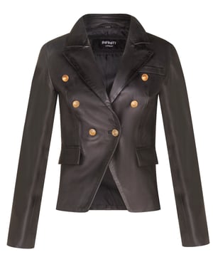 Klassische Damen-Blazerjacke aus Leder im Militär-Stil-Newent