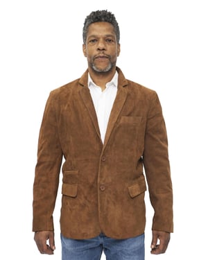 Schlanker italienischer Herren-Blazer aus Ziegenveloursleder – Alexandria