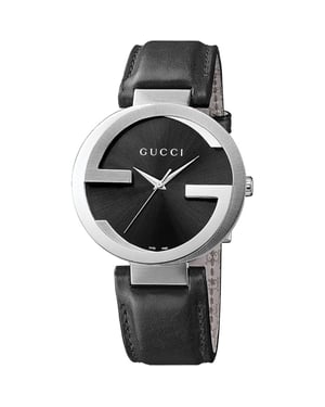 Gucci YA133501 Interlocking schwarzes Zifferblatt Damenuhr