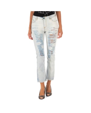 Lange Denim-Hose mit geradem Saum 10DB50255 woman