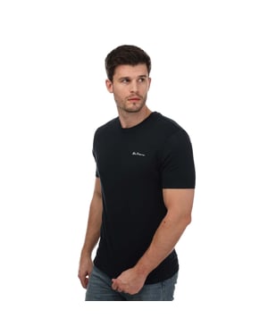T-Shirt Script Logo Ben Sherman Pour Homme en Bleu Marine