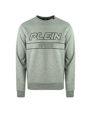 Philipp Plein Sport schwarzes Logo grauer Pullover