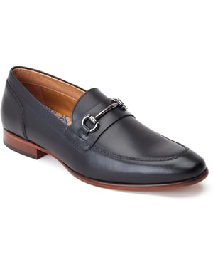Base London Russo Leder Herren schwarze Mokassins