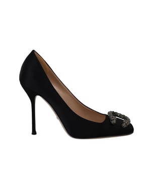 Gucci Dionysus Verzierte Pumps aus schwarzem Satin
