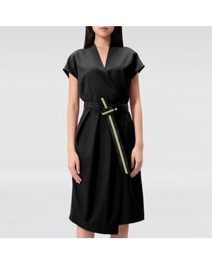 Cache-Coeur Kleid mit V-Ausschnitt