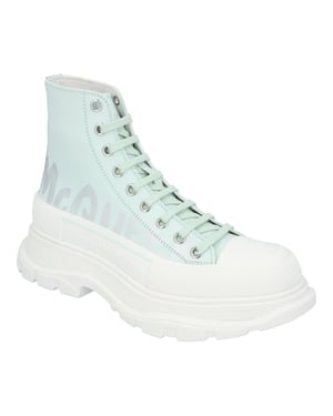 Alexander McQueen Tread Slick Stiefel 'Hellgrün Graffiti'