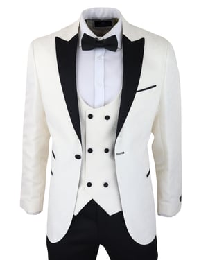 Beigefarbener Herren-Smoking-Blazer, Brokat, elfenbeinfarbener Satin-Paisley-Dinner-Jacke